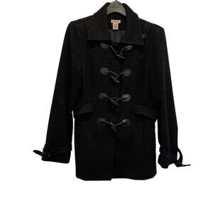Vertigo Paris Womens Black Toggle Coat L Polyester